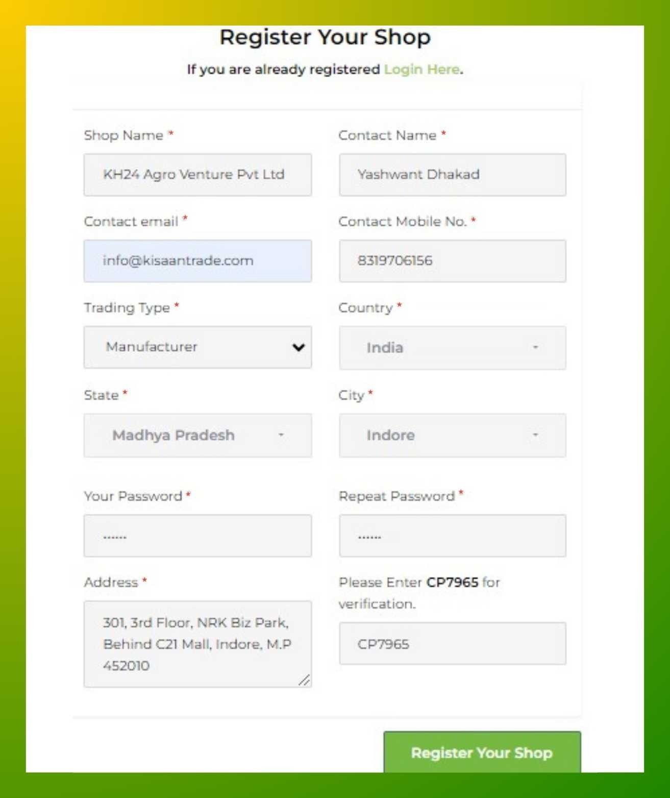 Register Primium