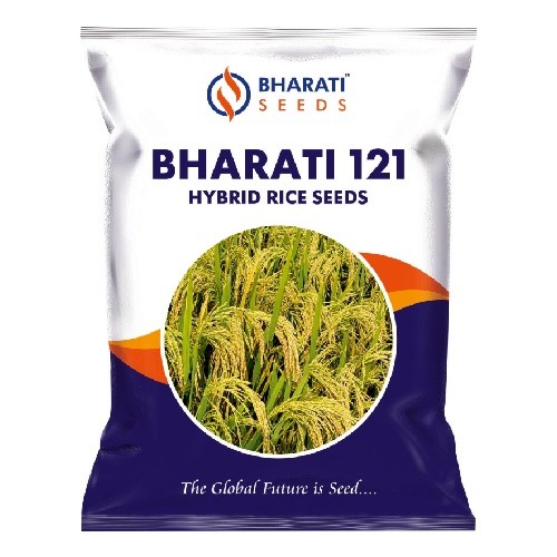 BHARATI 121 Hybrid Rice Seeds | Long & Bold Weighted Grains | 115–120 Days Duration | High-Yielding & Stress Tolerant