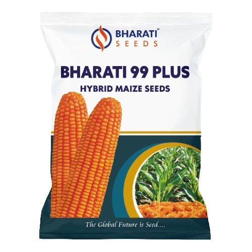 BHARATI 99 PLUS Hybrid Maize Seeds | Long & Uniform Grain-Filled Cobs | Narrow Shank | High Shelling | Weighted Grains