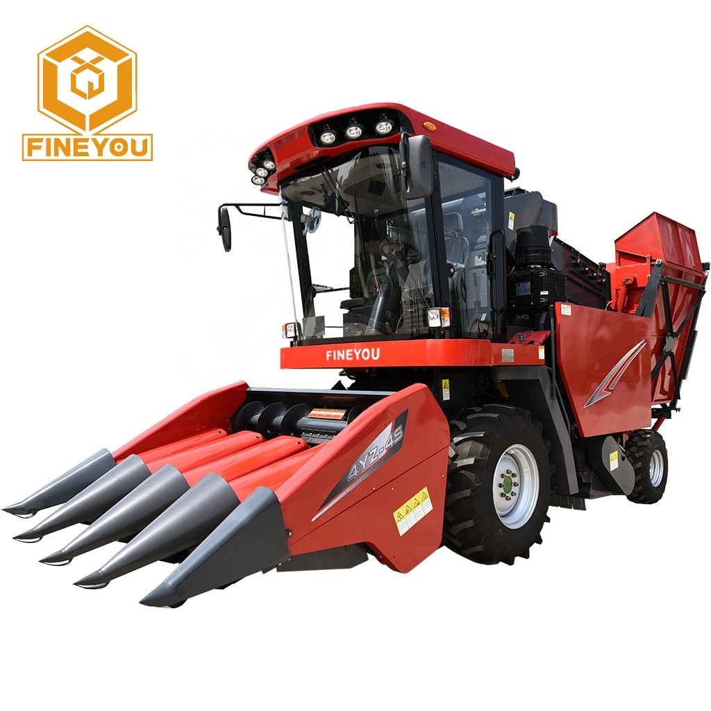 Fineyou 4 row Corn silage combine harvester maize pick machine professional agriculture machinery for famer use
