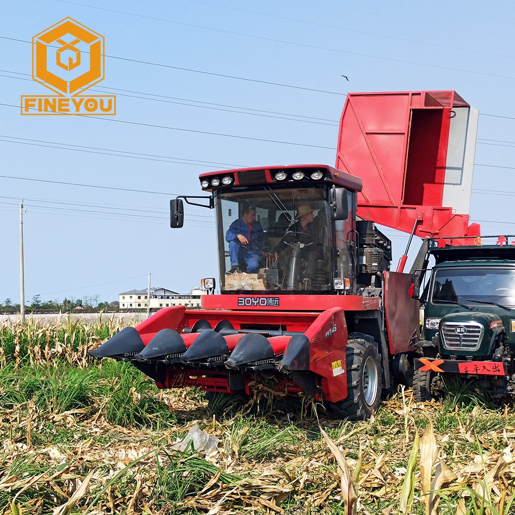 Fineyou 4 row Corn silage combine harvester maize pick machine professional agriculture machinery for famer use