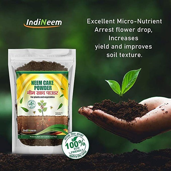 IndiNeem Eco Friendly Organic Neem Cake Powder for Kitchen Garden Pest Repellent and Micro-Nutrients | Improve Soil Aeration | Organic in Nature | Plant Fertilizer | Improves Soil Texture