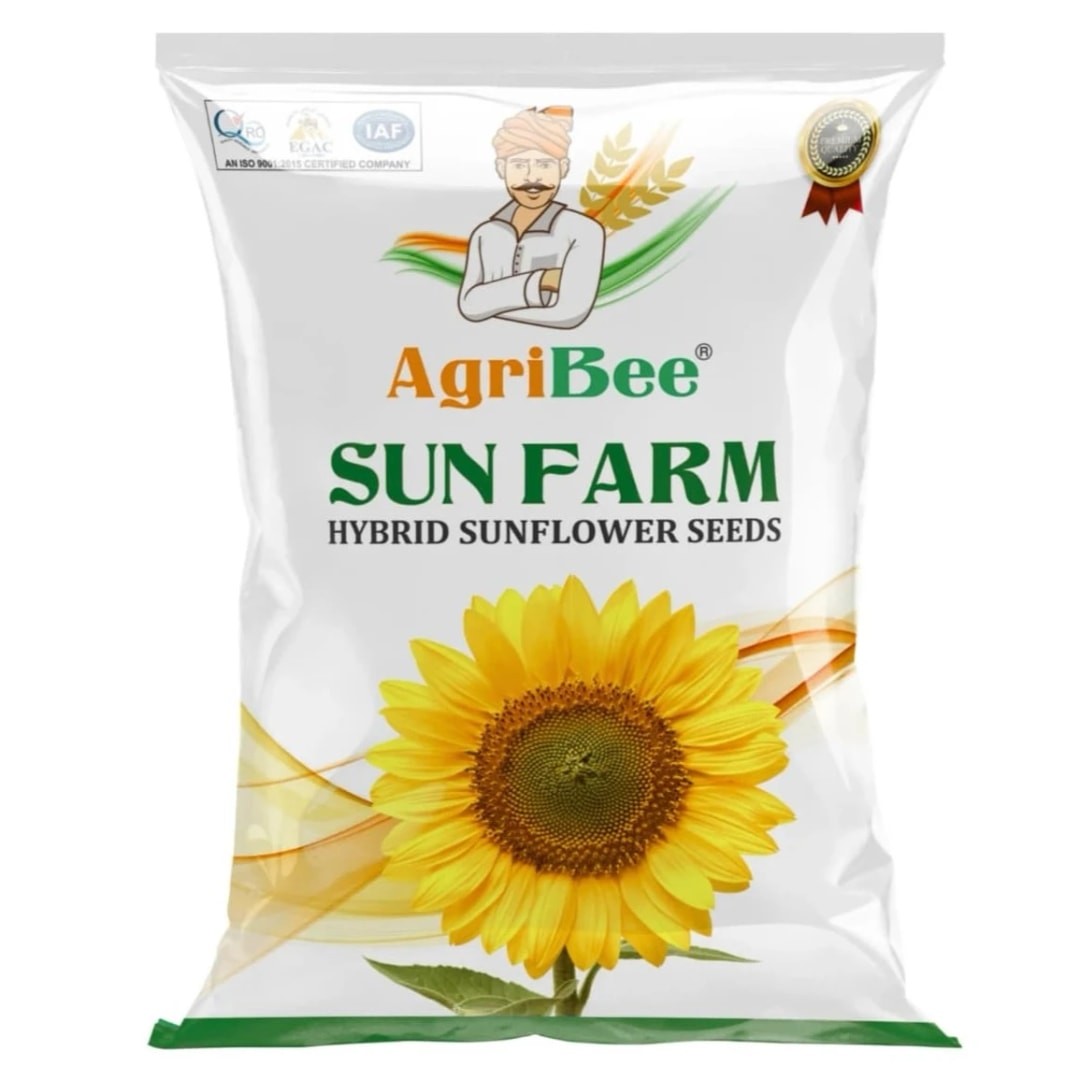 AgriBee SUN FARM F1 Hybrid Sunflower Seeds, Suitable For All Seasons Variety (2Kg Pack)