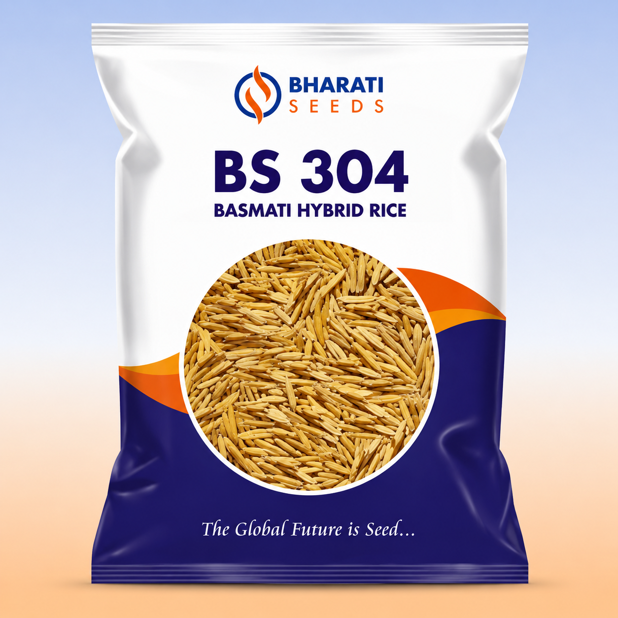 BHARATI BS 304 Hybrid Rice Seeds | Long Thin Premium Basmati Grains | High Market Value | Disease & Pest Tolerant