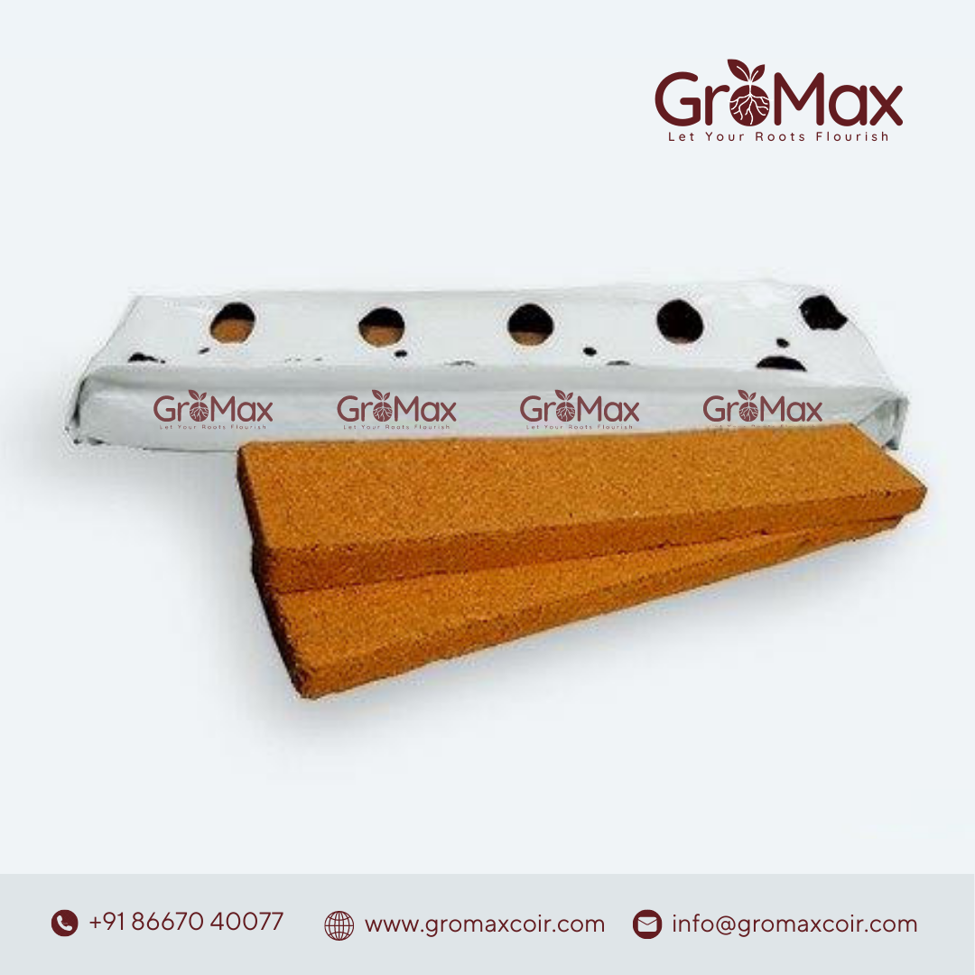 Coco Coir Hydroponics Lay-Flat Closed Grow Bags | Growmax Coco Peat Products and Cocopeat Block
