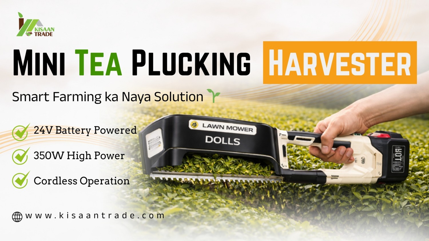 KisaanTrade Introduces Mini Tea Plucking Harvester for Sustainable Farming