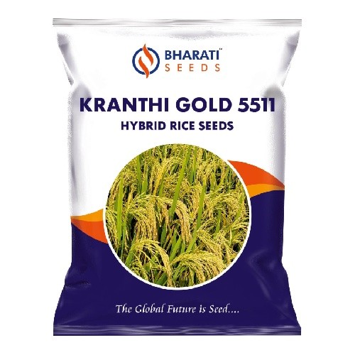 KRANTHI GOLD 5511 Hybrid Rice Seeds | 130–135 Days | Long & Dense Panicles | High-Yielding | Extreme Condition Capability