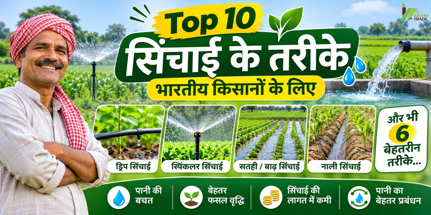 किसानों के लिए सिंचाई के 10 बेहतरीन तरीके: जानें कौन-सा तरीका है आपके खेत के लिए सही